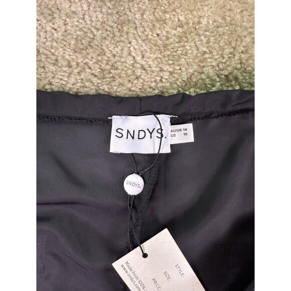 SNDYS Womens Wide Leg Pants Size 10 Black Drawstring legs Boho NWT E393 - Picture 5 of 14